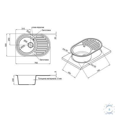 Кухонная мойка Lidz 780x500/200 WHI-01 (LIDZWHI10780500200) SD00039798 фото