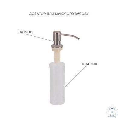 Комплект Lidz Handmade H5050H Мийка для кухні інтегрована Decor Honeycomb у комплекті з дозатором + Lidz K01G Корзина для кухонної мийки SD00055250 фото