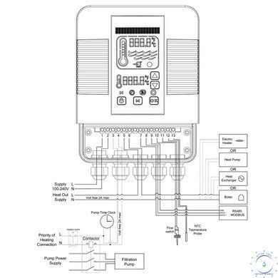 Цифровий контролер Elecro Heatsmart Plus теплообмінника G2/SST + датчик протоку та температури, керування через Wi-Fi 17160 фото