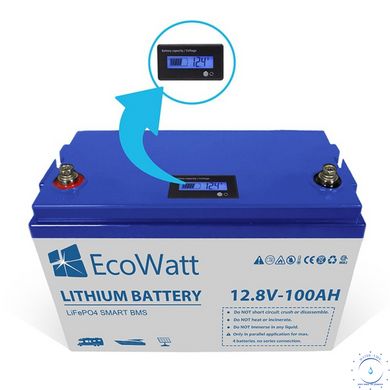 Аккумулятор для ИБП LiFePO4 литиевый EcoWatt ECO-12-100S Smart BMS 12.8V 100Ah 23071992 фото