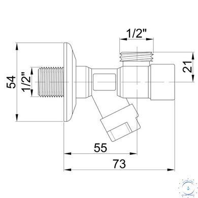 Кран приладовий буксовий Icma 1/2" кутовий №518 SD00005713 фото
