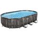 Каркасний басейн Bestway Wood Style 5611R (610х366х122 см) з картриджним фільтром, драбиною та тентом ap6831 фото 2