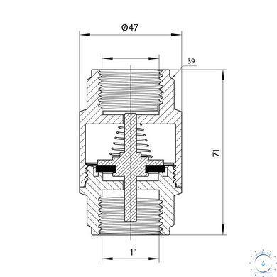 Зворотний клапан Thermo Alliance Forte 1"ВВ нікель із латунним штоком TAF240W25 SD00053353 фото