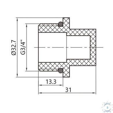 Заглушка PPR Thermo Alliance с резьбой 20х3/4" НР SD00053987 фото