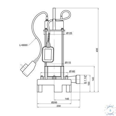Насос фекальний Thermo Alliance WSD25-14-1,8CD 1,8 кВт SD00046807 фото