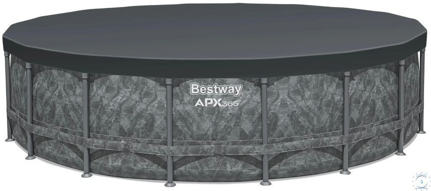 Каркасный бассейн Bestway Grey 561KE (610х132 см) с песочным фильтром, тентом и лестницей 37843 фото